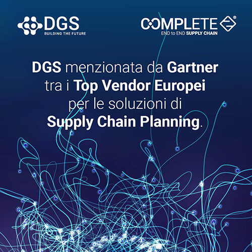 DGS figura tra i principali fornitori europei di soluzioni per la Supply Chain Planning (SCP) nel “Tool: Vendor Identification Tool for Supply Chain Planning Technology” di Gartner*.