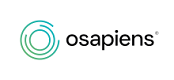 Osapiens logo: teal circular rings forming a swirl next to the brand name Osapiens.